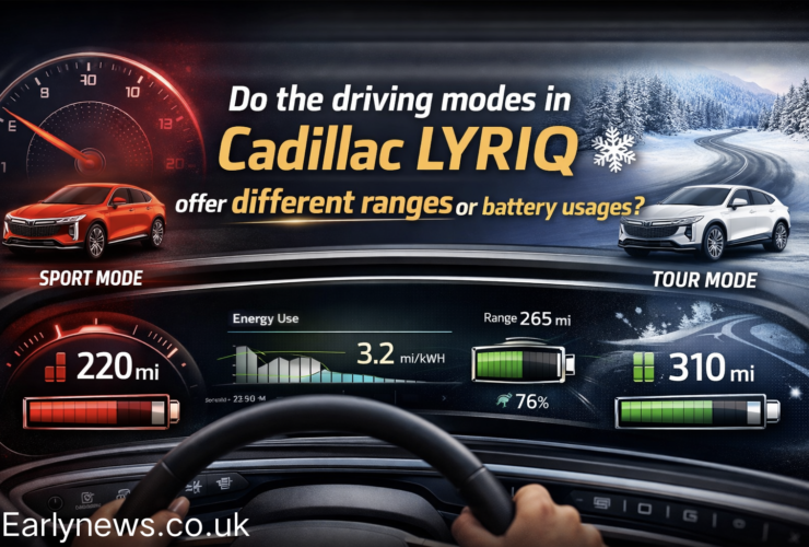 do the driving modes in cadillac lyriq offer different ranges or battery usages?