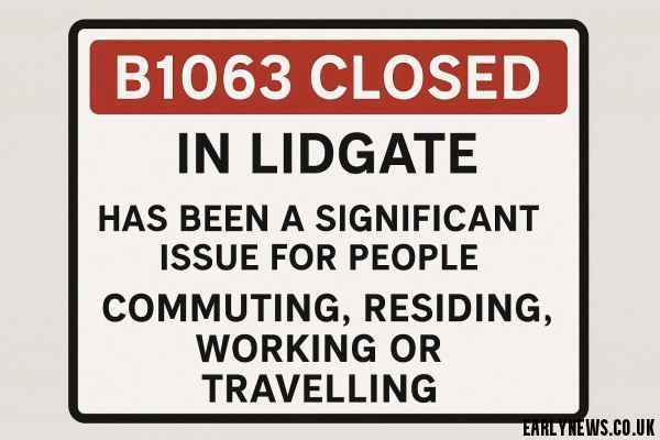 B1063 road closure Lidgate