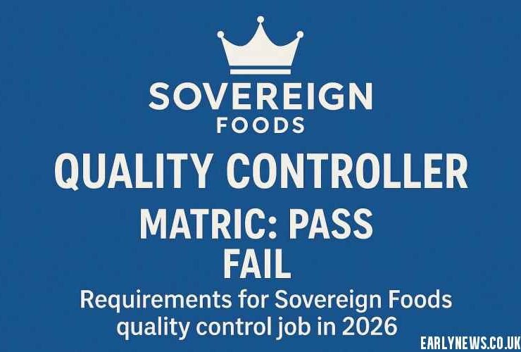 Sovereign Foods Quality Control Job Matric Pass Fail Requirements