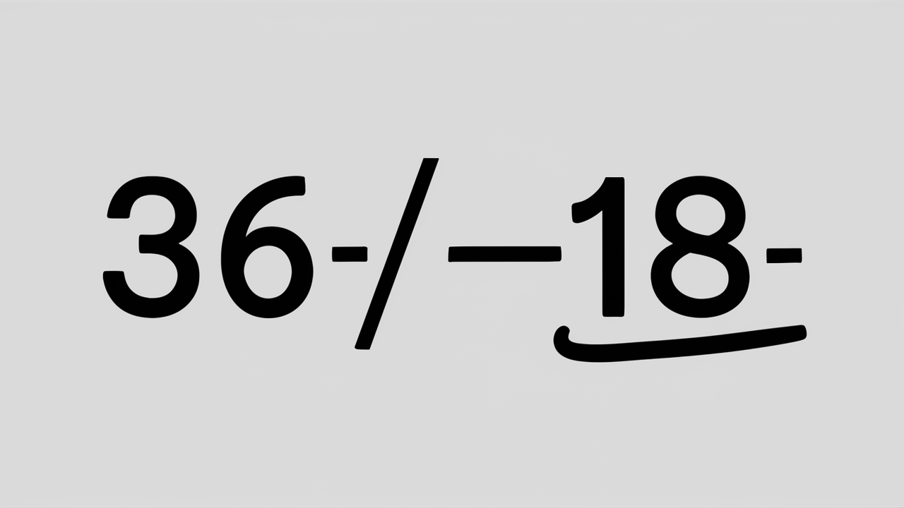 36 Divided by 2